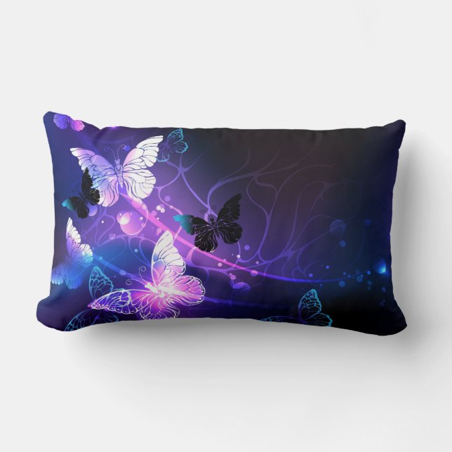 Coussin Rectangle Arrière - plan avec papillons de nuit (Recto)