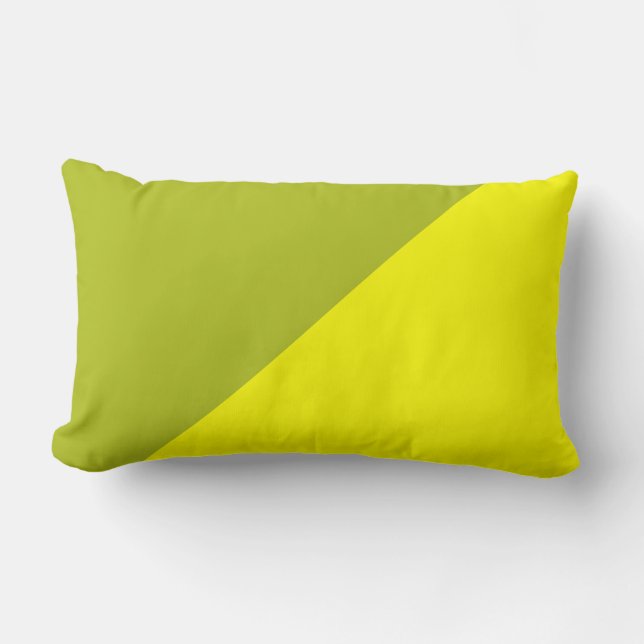 Coussin Rectangle Arrière - plan couleur solide jaune et vert acide (Recto)