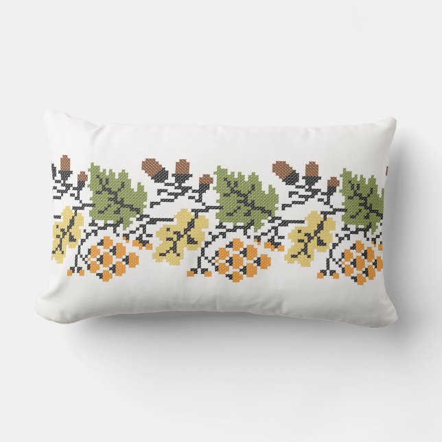 Coussin Rectangle Arrière - plan d'automne de chêne (Recto)