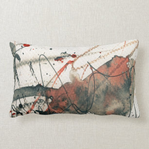 Coussin Rectangle Arrière - plan grunge abstrait, texture d'encre. 