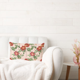 Coussin Rectangle Arrière - plan Rose victorien en bande rose