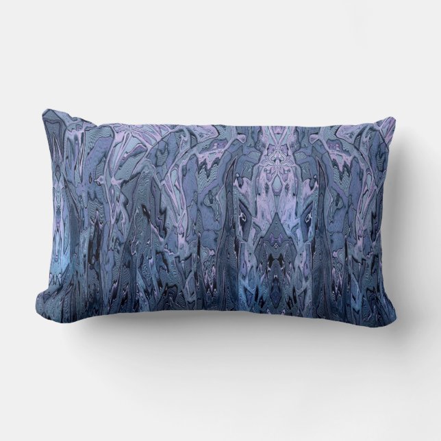 Coussin Rectangle Art Abstrait Bleu Violet Pervenche (Recto)