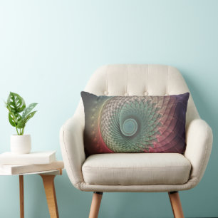 Coussin Rectangle Art abstrait d'escargot coloré moderne fractal