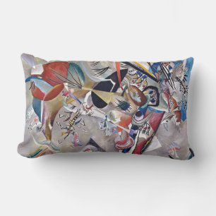 Coussin Rectangle Art Abstrait moderne en Gris Kandinsky