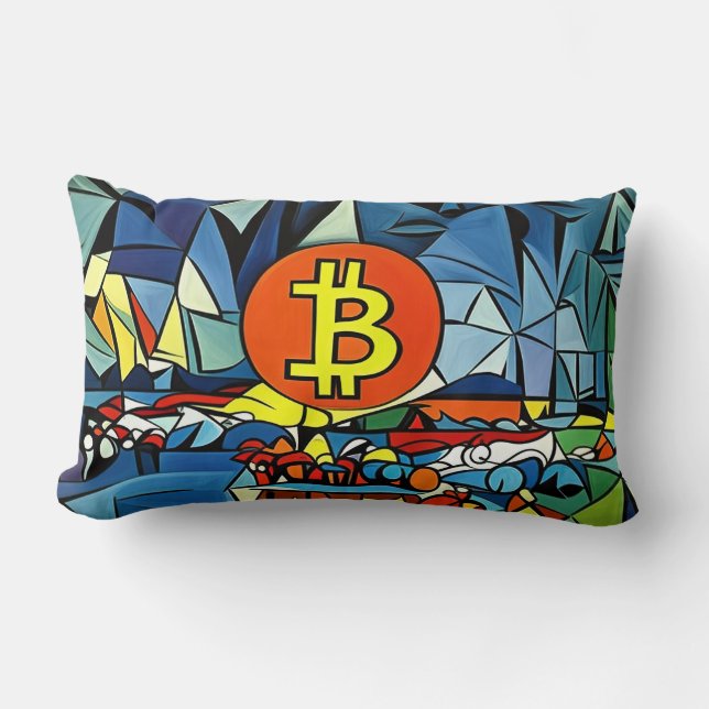 Coussin Rectangle Art Bitcoin (Recto)