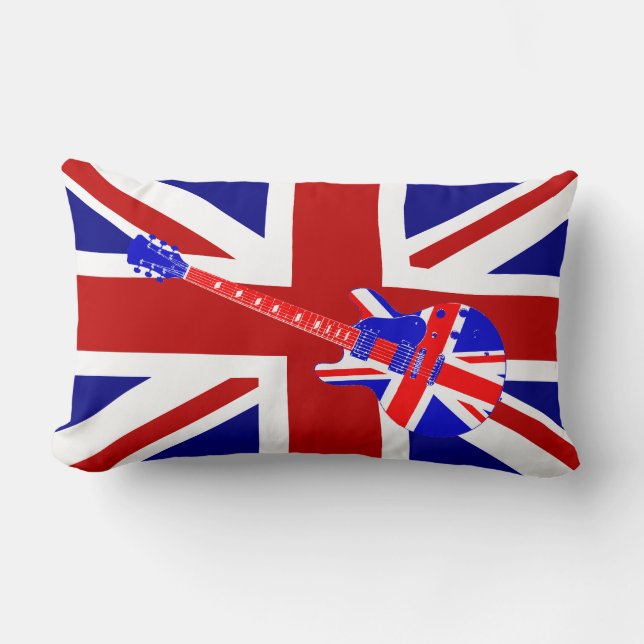 Coussin Rectangle Art britannique 2 de guitare d'Union Jack (Recto)