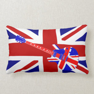 Coussin Rectangle Art britannique 2 de guitare d'Union Jack