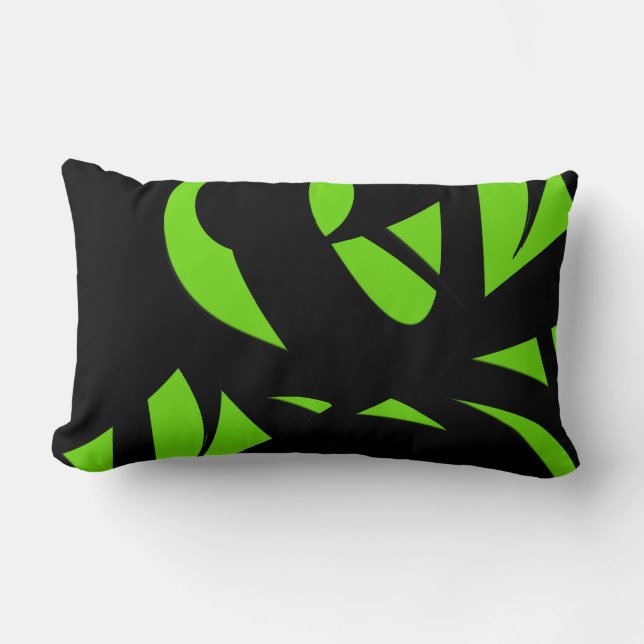 Coussin Rectangle Art contemporain vert / Noir (Recto)