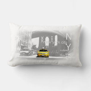 Coussin Rectangle Art de bruit jaune de taxi de New York City Nyc