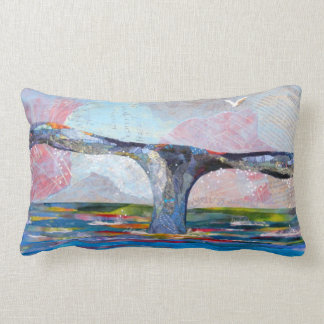 Coussin Rectangle Art de collage de queue de baleine
