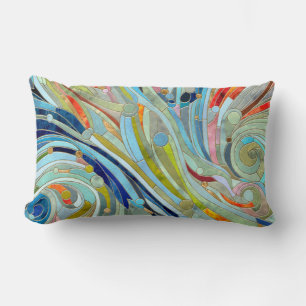 Coussin Rectangle Art de mosaïque Abstraite géométrique colorée