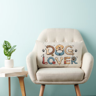 Coussin Rectangle Art de mots pour amateur de chiens