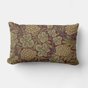 Coussin Rectangle Art de vigne rouge vert William Morris