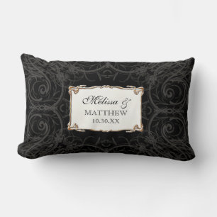 Coussin Rectangle Art Déco Nouveau dentelle en or look personnalisé