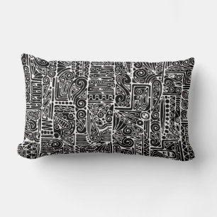 Coussin Rectangle Art Géométrique Noir Et Blanc 2