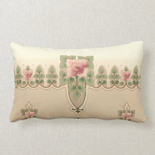 Coussin Rectangle Arts & Artisanat ou Mission Style Rose Hérisson