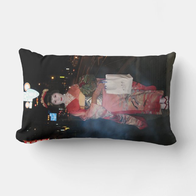Coussin Rectangle Asakusa Geisha Neo Tokyo (Recto)
