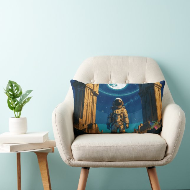 Coussin Rectangle Astronaut Beneath the Celestial Gate (Chaise)