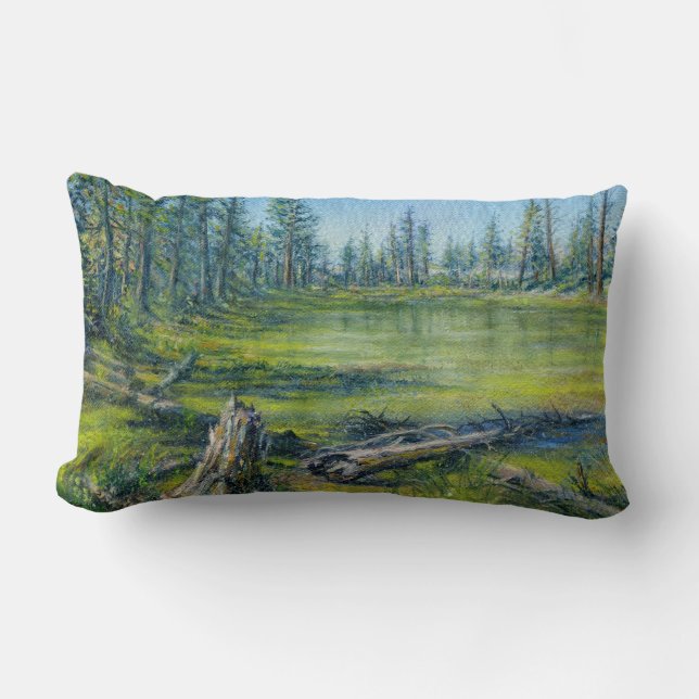 Coussin Rectangle "Au bord des marais" (Recto)