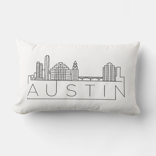 Coussin Rectangle Austin Skyline (Recto)