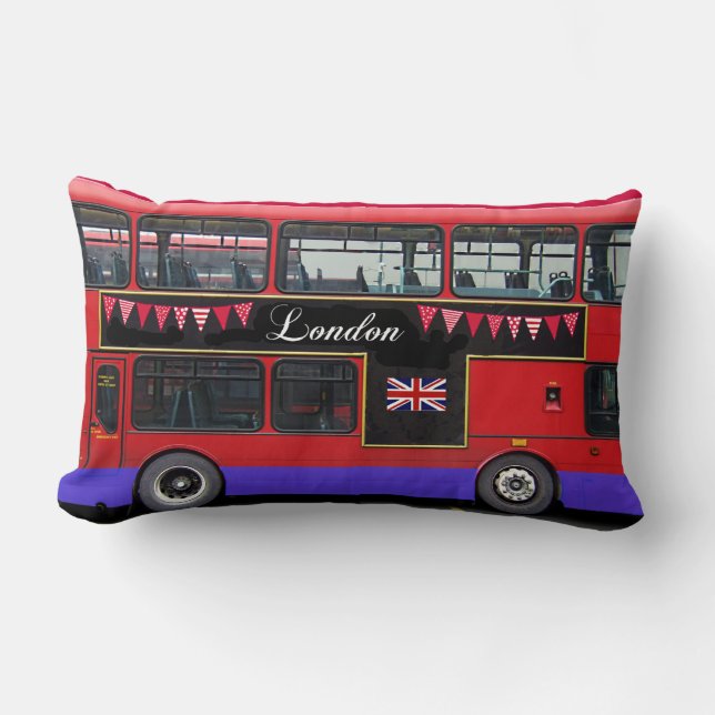 Coussin Rectangle Autobus rouge double Decker de Londres (Recto)