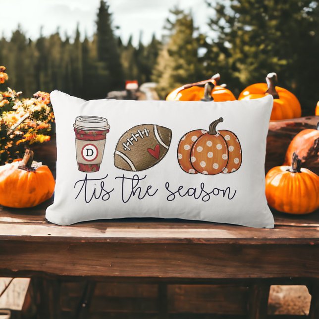 Coussin Rectangle Automne C'est la saison Custom Coffee Football Cit (Créateur téléchargé)