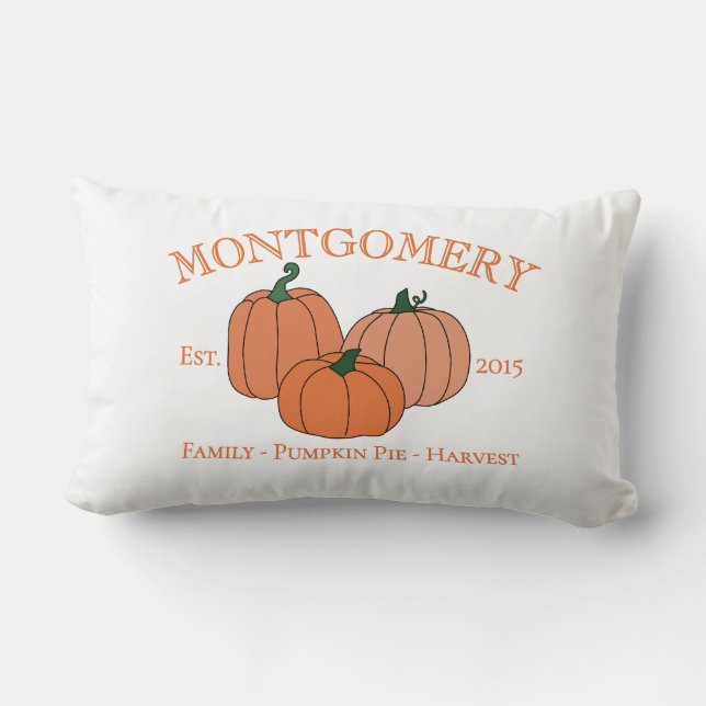 Coussin Rectangle Autumn Year Established Family or Company (Verso)