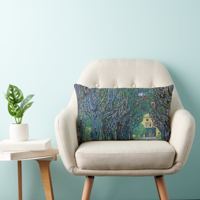 Coussin Rectangle Avenue In Schloss Kammer Park par Gustav Klimt (Chaise)