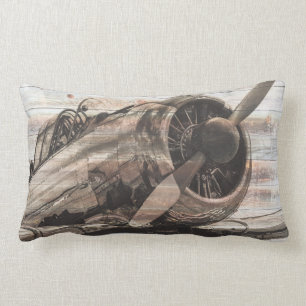 Coussin Rectangle Avion Vintage