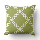 Avocado Vert Blanc Grand Motif Quatrefoil fantaisi