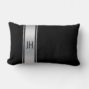 Coussin Rectangle Bachelor noir et blanc