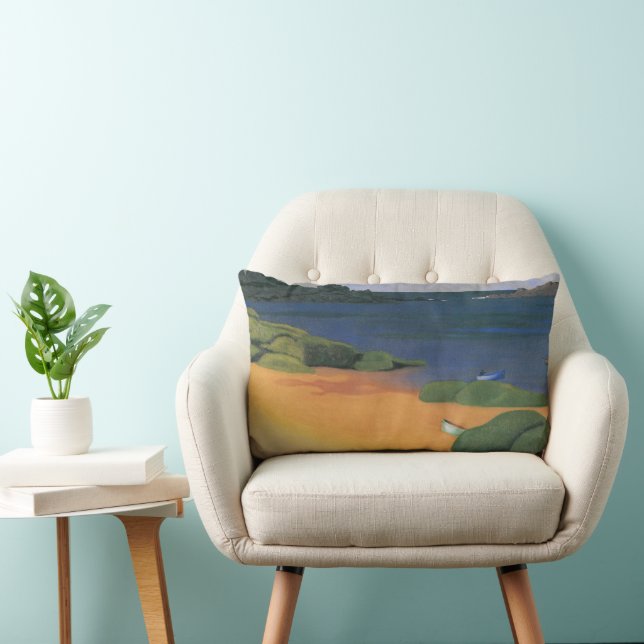 Coussin Rectangle Baie de Tregastel par Félix Vallotton, Beaux-arts (Chaise)