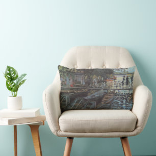 Coussin Rectangle Baigneurs à La Grenouillère par Claude Monet