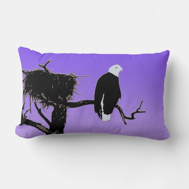 Coussin Rectangle Bald Eagle at Sunset - Art original de la faune (Recto)