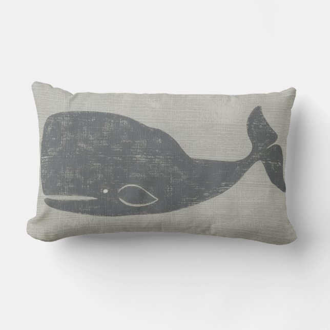 Coussin Rectangle Baleine grise marine (Recto)