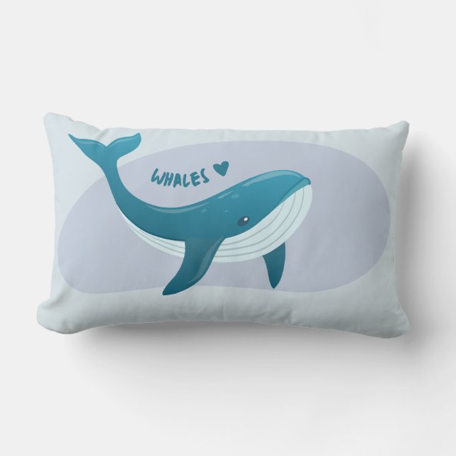 Coussin Rectangle Baleine mignonne (Recto)