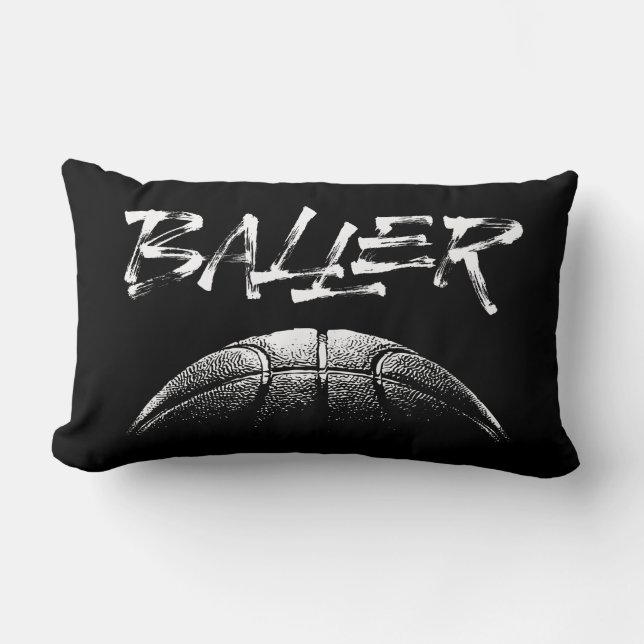 Coussin Rectangle Baller (basket-ball) (Recto)