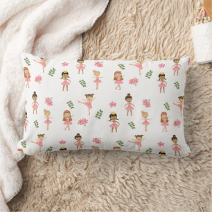 Coussin Rectangle Ballet Pink Ballerinas Motif dansant