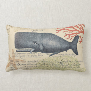 Coussin Rectangle Balnéaire Blue Whale Collage