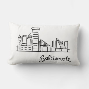 Coussin Rectangle Baltimore Skyline - Pilote
