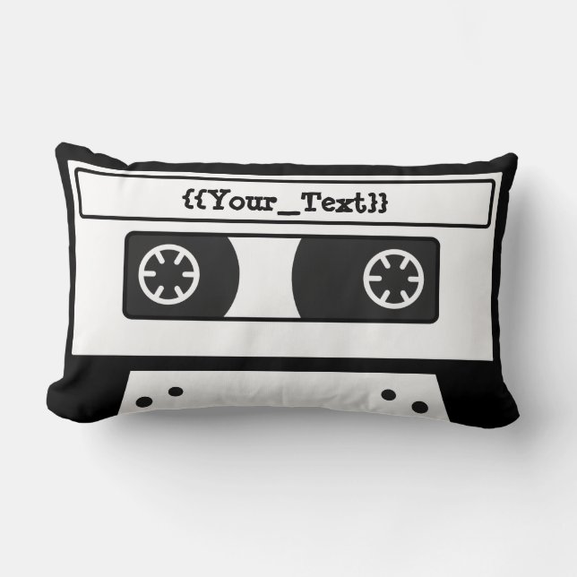 Coussin Rectangle Bande Cassette Grise (Recto)