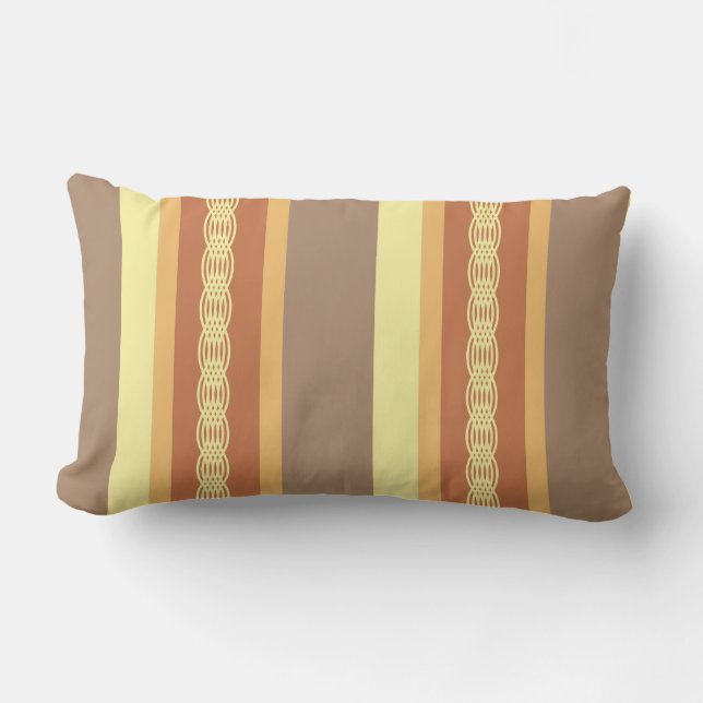 Coussin Rectangle Bande d'auvent du milieu du siècle - neutrales de  (Recto)