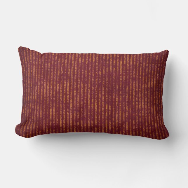 Coussin Rectangle bandes18 BURGUNDY MAROON RUST CORD TEXTURED STRIP (Recto)