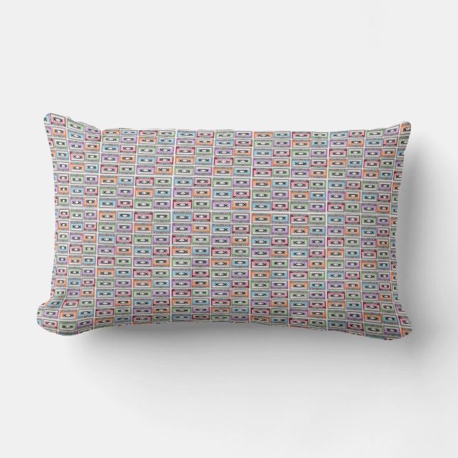 Coussin Rectangle Bandes de cassettes Retro Pastel Motif (Recto)