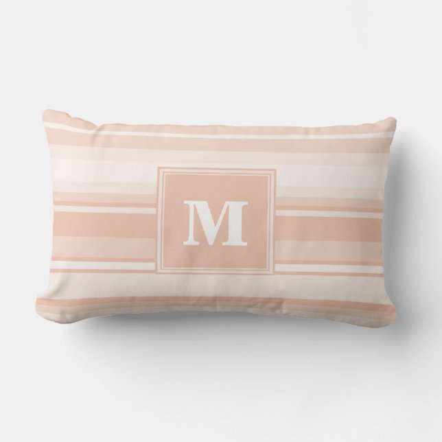 Coussin Rectangle Bandes de pêche monogramme (Recto)
