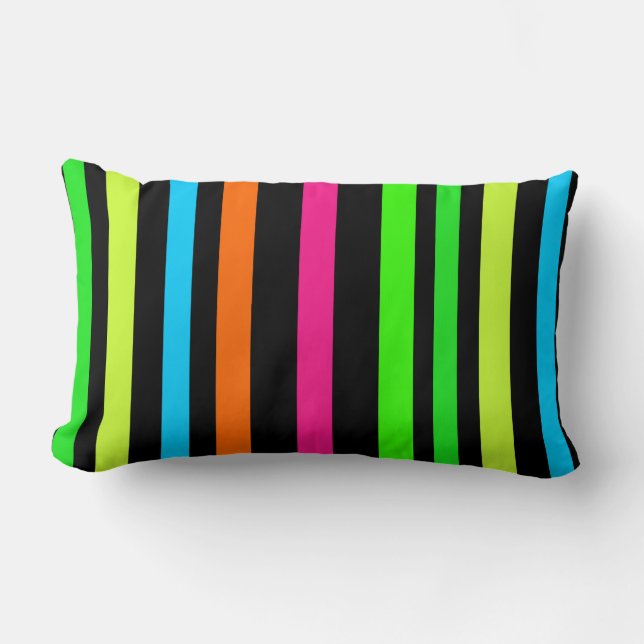 Coussin Rectangle Bandes néon (Recto)