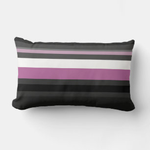 Coussin Rectangle Bandes noires, grises et blanches