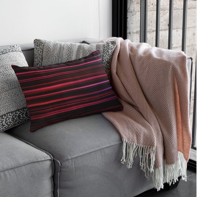 Coussin Rectangle Bandes rouges Abstraites (Créateur téléchargé)