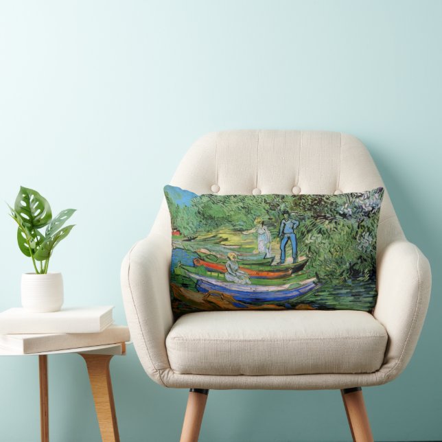 Coussin Rectangle Banque de l'Oise à Auvers par Vincent van Gogh (Chaise)