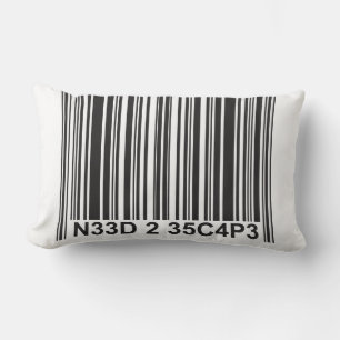 Coussin Rectangle Barcode Leetspeak - Besoin d'échapper